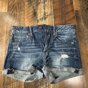 American Eagle Outfitters Distressed Blue Jean Shorts